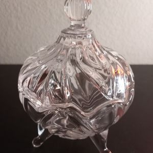 Studio Crystal Clear 6" Covered Footed Compote.